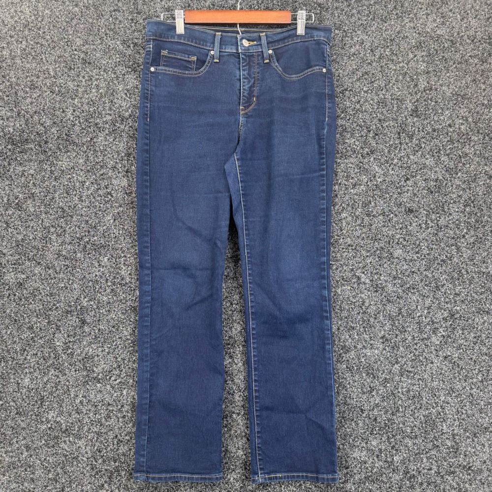 Levis 314 Shaping Straight Jeans Womens 30 Dark Wash Blue Denim Mid Rise